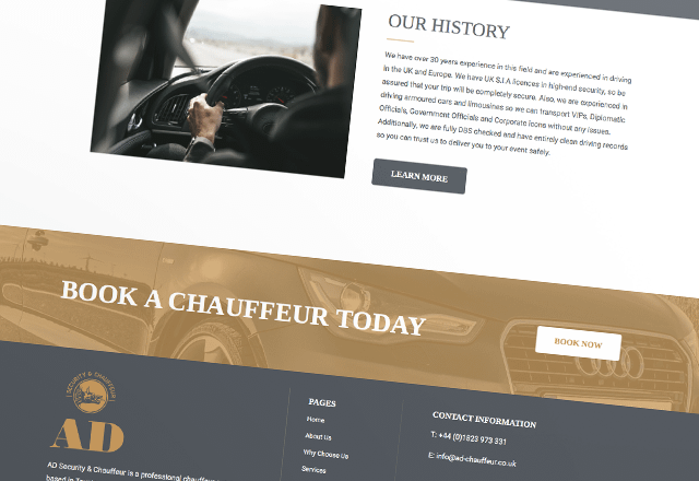 Chauffeur Business Website Dexterous Designs Ltd