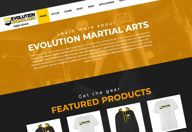 Evolution Martial Arts - Website